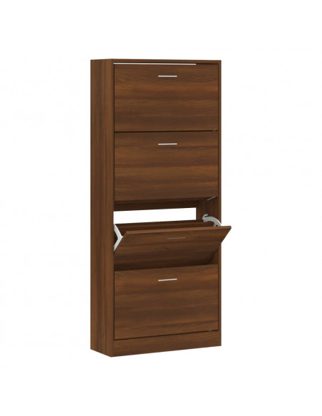 Scarpiera Rovere Marrone 63x24x147 cm in Legno Multistrato