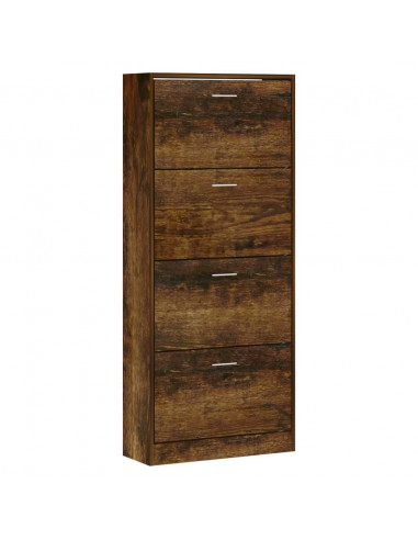 Scarpiera Rovere Fumo 63x24x147 cm in Legno Multistrato