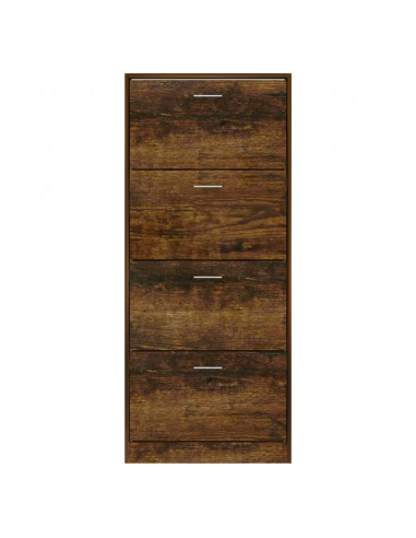 Scarpiera Rovere Fumo 63x24x147 cm in Legno Multistrato