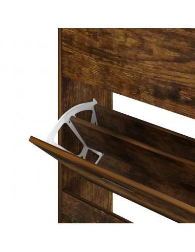 Scarpiera Rovere Fumo 63x24x147 cm in Legno Multistrato