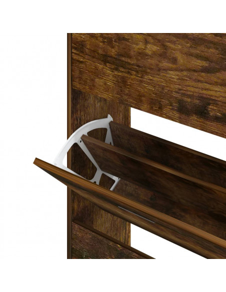 Scarpiera Rovere Fumo 63x24x147 cm in Legno Multistrato