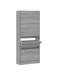 Scarpiera Grigio Sonoma 63x24x147 cm in Legno Multistrato