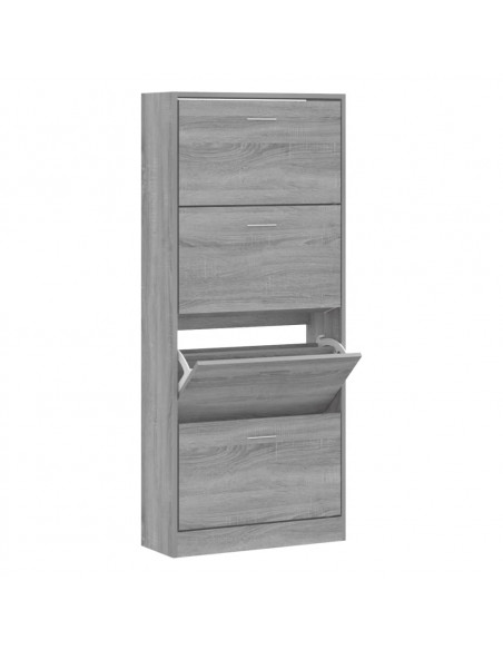 Scarpiera Grigio Sonoma 63x24x147 cm in Legno Multistrato