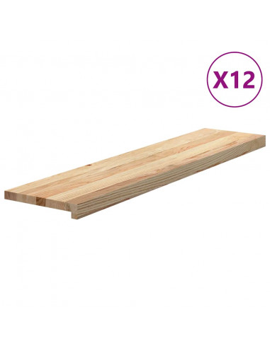 Gradini 12 pz 110x30x2 cm in Rovere Massello Non Trattato