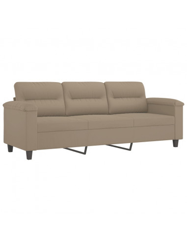 Set Divani 2 pz con Cuscini tortora in Tessuto Microfibra