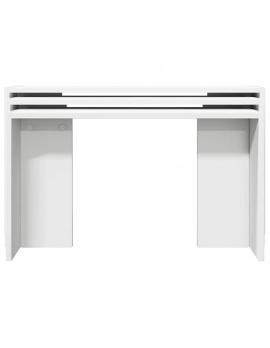 Tavolini Impilabili 3 pz Bianchi in Legno Multistrato