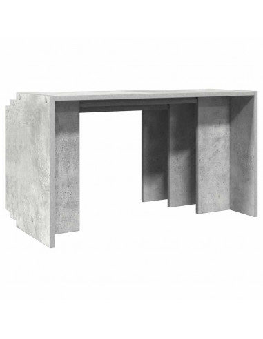 Tavolini Impilabili 3 pz Grigio Cemento in Legno Multistrato