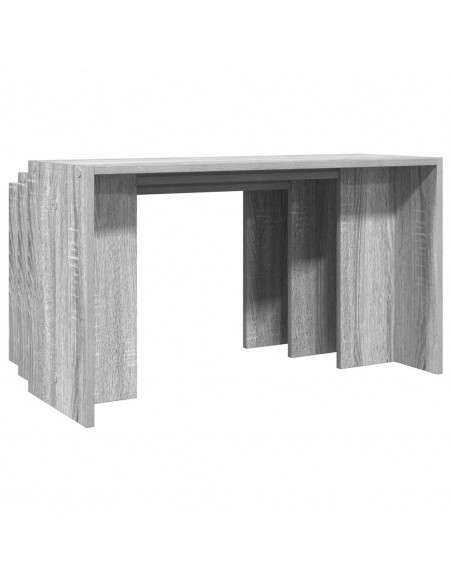 Tavolini Impilabili 3 pz Grigio Sonoma in Legno Multistrato