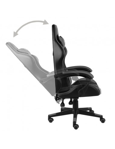 Sedia da Gaming Nero e Grigio in Similpelle