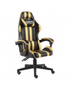 Sedia da Gaming Nero e Oro in Similpelle