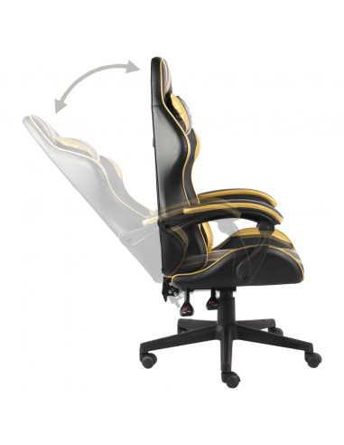 Sedia da Gaming Nero e Oro in Similpelle