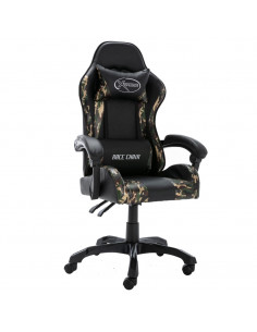 Sedia da Gaming Nera e Mimetica in Similpelle