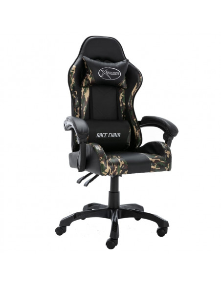 Sedia da Gaming Nera e Mimetica in Similpelle