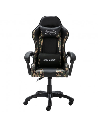 Sedia da Gaming Nera e Mimetica in Similpelle