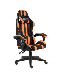 Sedia da Gaming Nero e Arancione in Similpelle