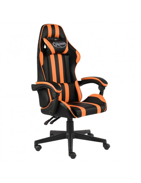 Sedia da Gaming Nero e Arancione in Similpelle