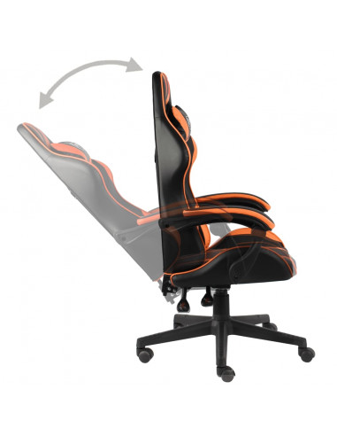 Sedia da Gaming Nero e Arancione in Similpelle