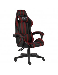 Sedia da Gaming Nero e Rosso Vino in Similpelle