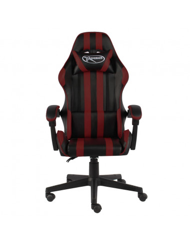 Sedia da Gaming Nero e Rosso Vino in Similpelle