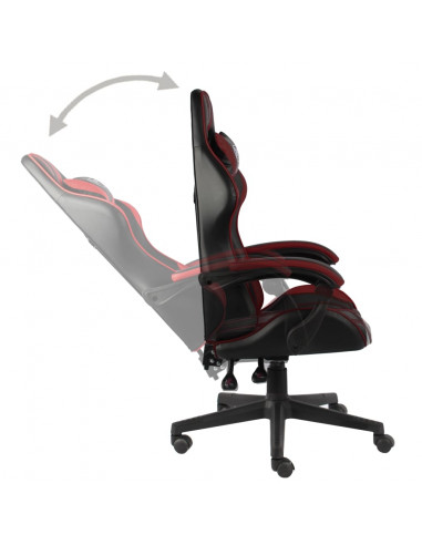 Sedia da Gaming Nero e Rosso Vino in Similpelle
