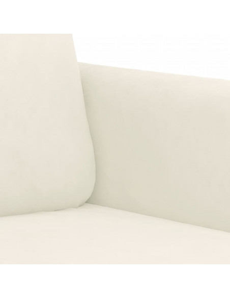Set di Divani 3 pz Crema in Velluto