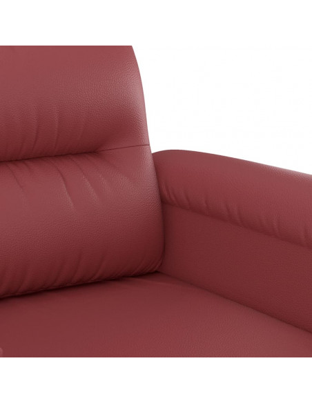 Set di Divani 2 pz con Cuscini Rosso Vino in Similpelle