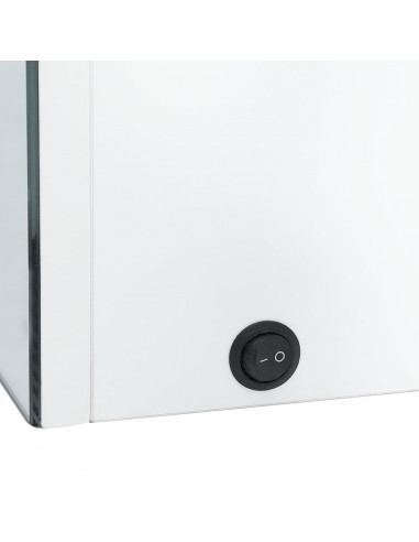 Armadietto Bagno con Specchio e LED Bianco Lucido 62x14x60 cm