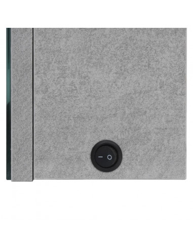 Armadietto Bagno con Specchio e LED Grigio Cemento 62x14x60 cm