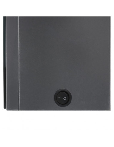 Armadietto Bagno con Specchio e LED Grigio Lucido 62x14x60 cm