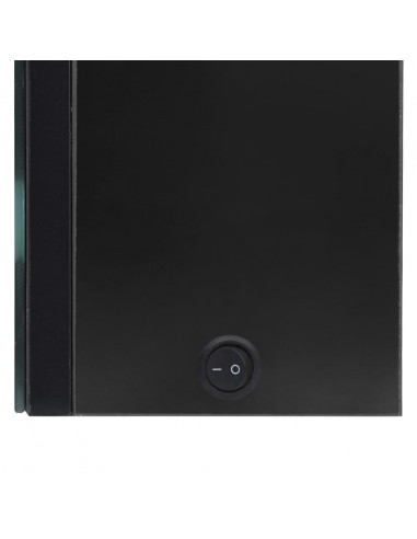 Armadietto Bagno con Specchio e LED Nero Lucido 62x14x60 cm