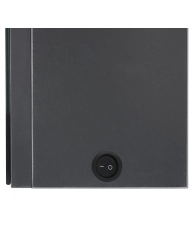 Armadietto Bagno con Specchio e LED Grigio 62x14x60 cm