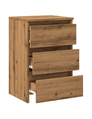 Comodini 2pz Rovere Artigianale 40x35x62,5 cm Legno Multistrato