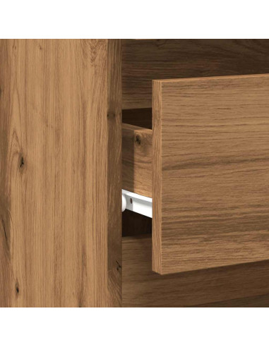 Comodini 2pz Rovere Artigianale 40x35x62,5 cm Legno Multistrato