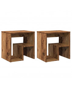 Comodini Legno Antico 2 pz 40x30x40 cm in Legno Multistrato