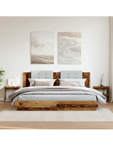 Comodini Legno Antico 2 pz 40x30x40 cm in Legno Multistrato