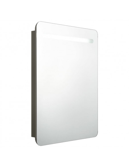 Armadietto Bagno con Specchio e LED Antracite 60x11x80 cm