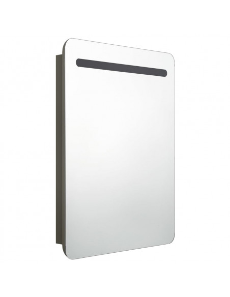 Armadietto Bagno con Specchio e LED Antracite 60x11x80 cm