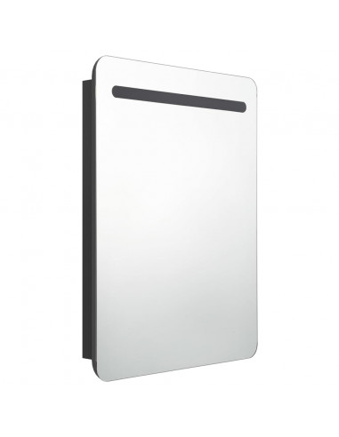 Armadietto a Specchio con LED Nero 60x11x80 cm in MDF