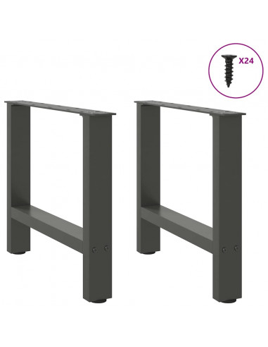 Gambe per Tavolino da Caffè Antracite 2 pz 50x(42-43) cm Acciaio