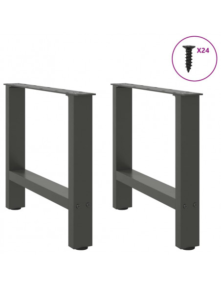 Gambe per Tavolino 2 pz Antracite 42×50 cm in Acciaio