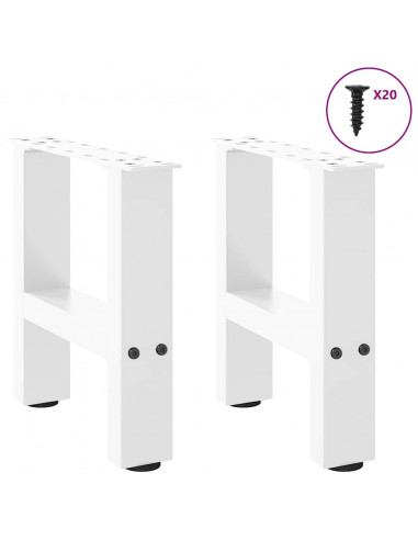 Gambe per Tavolino 2 pz Bianco 30×40 cm in Acciaio