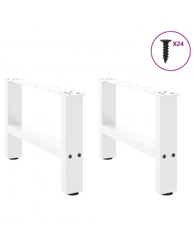 Gambe per Tavolino 2 pz Bianco 30×50 cm in Acciaio