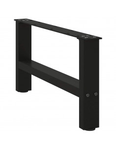 Gambe per Tavolino 2 pz Nero 30×70 cm in Acciaio 2