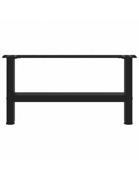 Gambe per Tavolino 2 pz Nero 30×70 cm in Acciaio