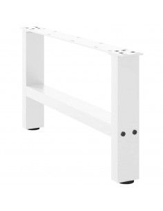 Gambe per Tavolino 2 pz Bianco 30×70 cm in Acciaio