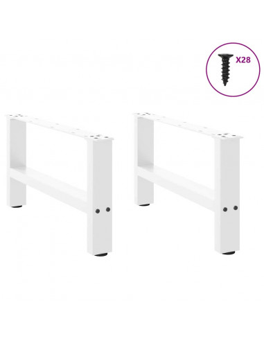 Gambe per Tavolino 2 pz Bianco 30×70 cm in Acciaio