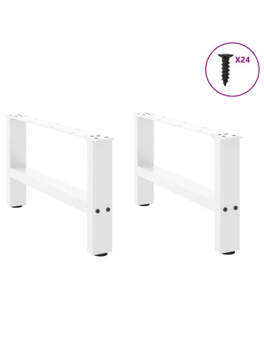 Gambe per Tavolino 2 pz Bianco 30×60 cm in Acciaio