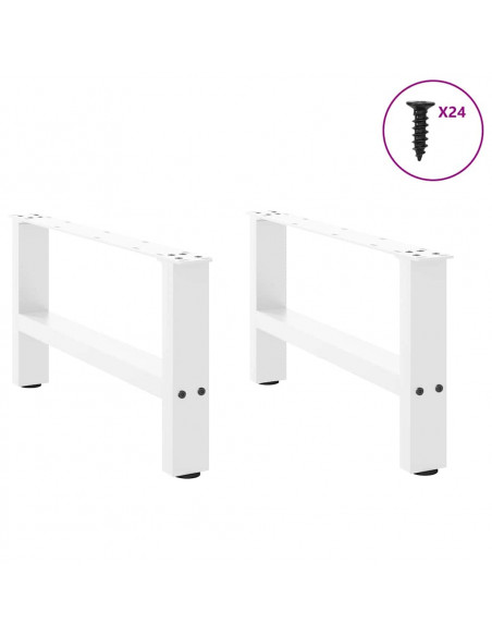 Gambe per Tavolino 2 pz Bianco 30×60 cm in Acciaio