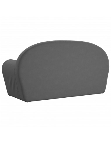 Divano Letto per Bambini a 2 Posti Antracite in Morbido Peluche