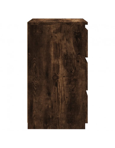 Comodini Rovere Fumo 2 pz 40x35x62,5 cm in Legno Multistrato